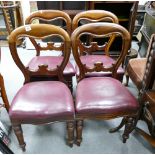 Victorian Mahogany Balloon Back Chairs(4):