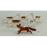 Beswick Fox and Hounds: nip noted to foxes ear(6)