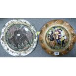 Two large plaques Beswick & Doulton: African series D6365 African elephants in African game reserve,