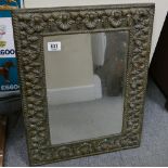 1930's brass surrounded wall mirror: