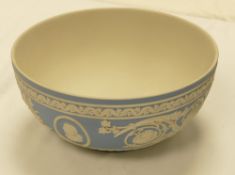 Wedgwood white on pale blue jasperware bowl: limited edition to celebrate the 225th anniversary of
