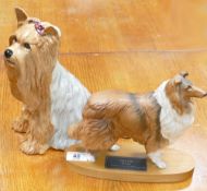 Beswick connoisseur model of a rough collie on wood base 2581: together with damaged fireside