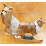 Beswick connoisseur model of a rough collie on wood base 2581: together with damaged fireside