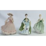 A collection of Pottery Lady Figures to include: Coalport Jean,