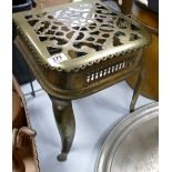 Victorian Brass Trivet Footman: height 34cm