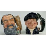 Royal Doulton Large Character Jugs: Merlin D6529 & Lobster man D6617(2)