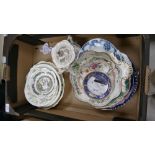 A mixed collection of items to include: Early China plates and jars,