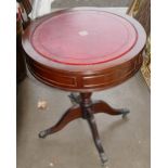 Reproduction Leather Topped Telephone Table:
