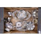 A collection of Silver Plate items to include: Tea service, trays,