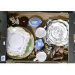 A mixed collection of items to include: Continental Figures, Royal Doulton Plates,
