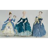 Royal Doulton Lady Figures: Leading Lady HN2269 and seconds figures Janine Hn2461 & Adrien