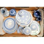 A collection of Wedgwood Jasperware Plates Jugs etc: