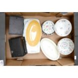 A mixed collection of items to include: floral Minton bowls, Similar Trays,