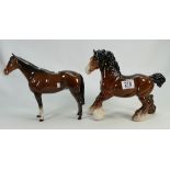 Beswick Cantering Shire 975: together with Brown Mare(2)