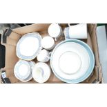 A mixed collection of items to include: Crown Chelsea Blue and White part tea set etc: