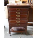 Edwardian Mahogany Sheet Music Cabinet: