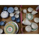 A mixed collection of items to include: Denby Blue Coffee Cups and Saucers,