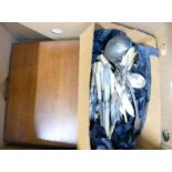 A collection of Silver Plated items to include: Cased Cutlery Sets, Loose Cutlery ,