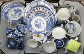 A mixed collection of items to include: Blue & White Ginger Jars,