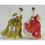 Royal Doulton Lady Figures: Fair Lady HN2832 & Simone HN2378(2)