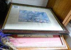 Four framed Landscape Prints: togther with similar item(5)