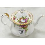 Royal Albert Old Country Rose Teapot: seconds