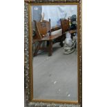 Large Gilt Effect Framed wall Mirror: 71 x 132cm