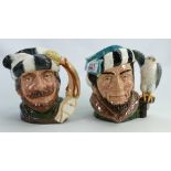 Royal Doulton Large Character Jug The Falconer D6533 & The Trapper D6609(2)