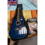 Westfield acoustic guitar: cased with books
