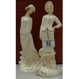 Royal Doulton Art Deco Figures: Eliza HN3801 & seconds Sophie HN3793(2)