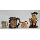 Royal Doulton Character jugs to include: Miniature John Barleycorn, Don Quixote,