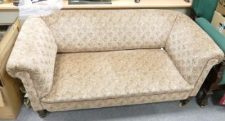 Edwardian Walnut framed 2 seater sofa: matching previous lot