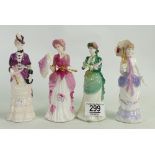 Set of Four Coalport Lady Victorian Elegance Figures(4):