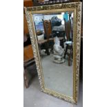 Large Gilt Effect Framed wall Mirror: 49 x 102cm