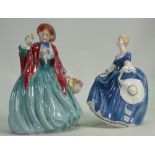 Two larger Royal Doulton figures: Hilary 2335 & lady Charmian 1948 (2)