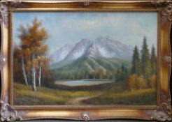 Large Gilt framed Landscape Picture:
