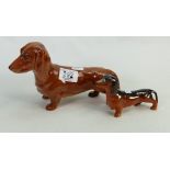 Beswick Large Sausage Dog: together with similar unmarked figure(2)