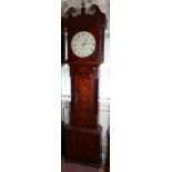 8 day round dial Longcase clock by James Glover of Manchester: This clock is a time piece only on