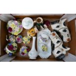 A mixed collection of items to include: Aynsley Floral Baskets, Seconds toby jugs,