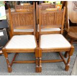 Set of 4 Priory Style Oak Chairs(4):