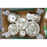 Coalport Floral decorated items: to include footed dishes, cups, saucers,