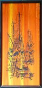 Peter Evans Oil painting on board of ships in dry dock: In wood frame,
