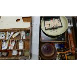 A mixed collection of items to include: Artists Oil Paint Box, Tarot Game,