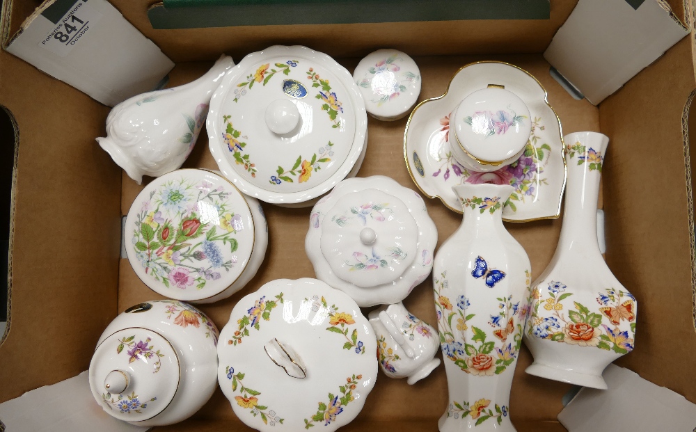 A collection of Aynsley Little Sweetheart & Cottage Garden patterned items to include: vases,