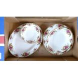 Royal Albert Old Country Roses: 6 x 12'' dinner plates, 6 bowls, meat platter,