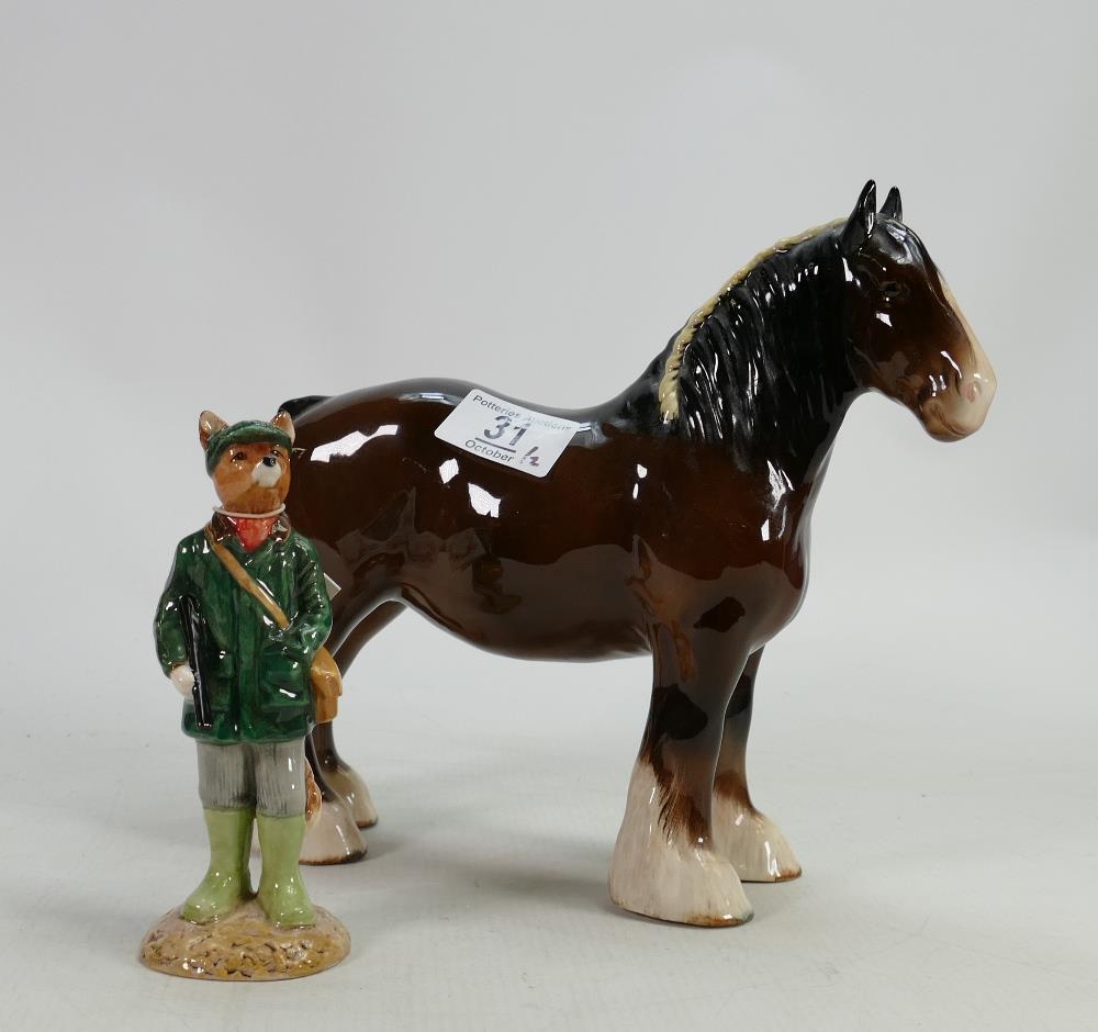 Beswick 818 Shire Horse: together with Huntsman Fox ECF1(2)