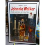 Very Large Johnnie Walker 1950 Framed Advertising Poster: The Scotch of Scotch,