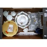 A mixed collection of items to include: Paragon cake tray, Crown Devon,