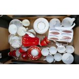 A mixed collection of items to include: Susie Cooper Coffee Set( teapot lid with hairline),