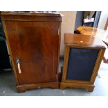 Reproduction Inlaid Mahogany Hifi Cabinet: together with one matching speaker surround(2)